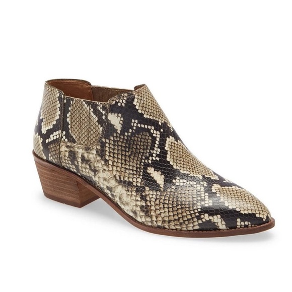 Madewell Leather Snake Embossed Low Chelsea Boot Sonia Size 7.5